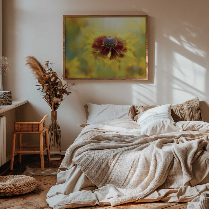 Golden Dream Bloom - Floral Photographic Stretched Canvas Poster or Fine Art Print