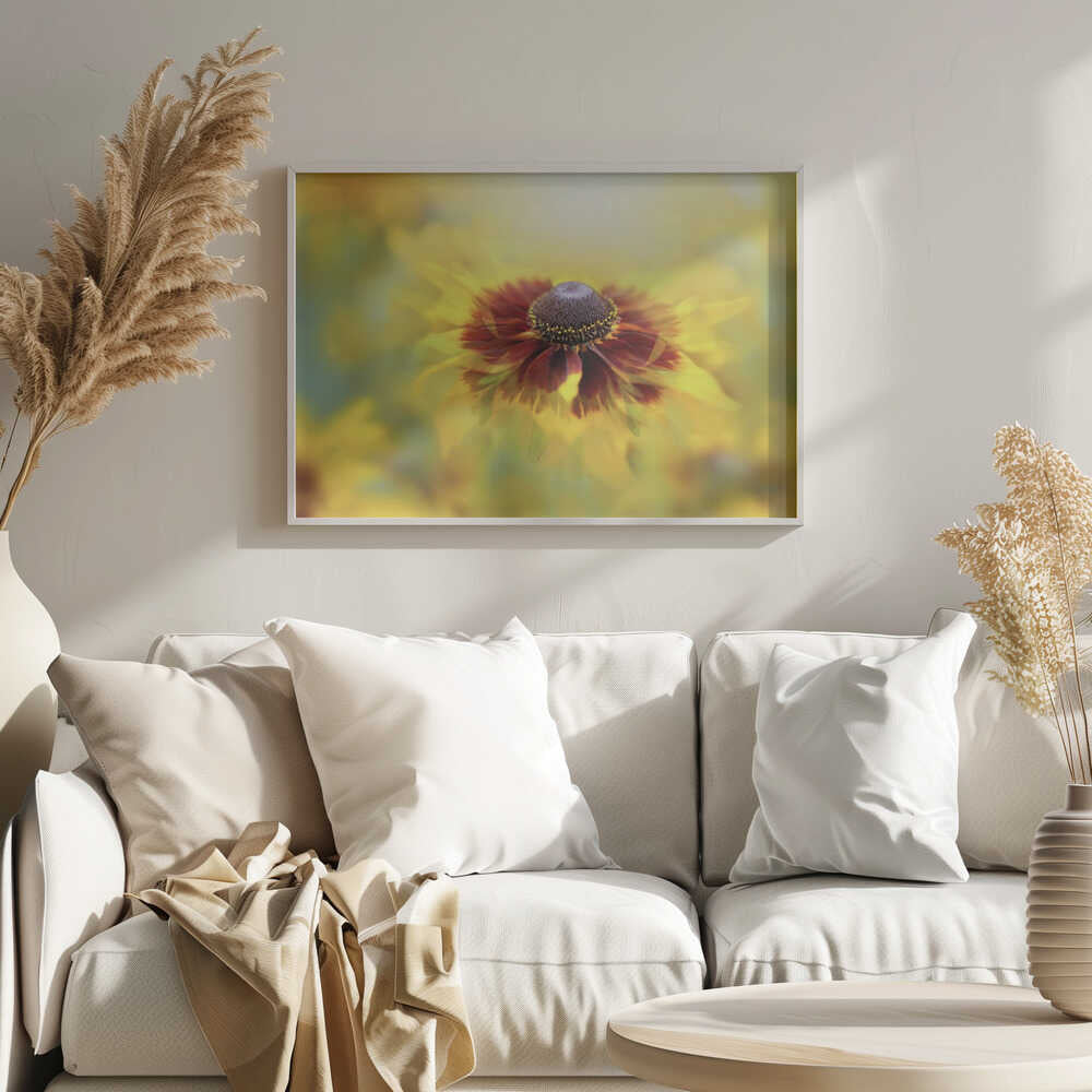 Golden Dream Bloom - Floral Photographic Stretched Canvas Poster or Fine Art Print