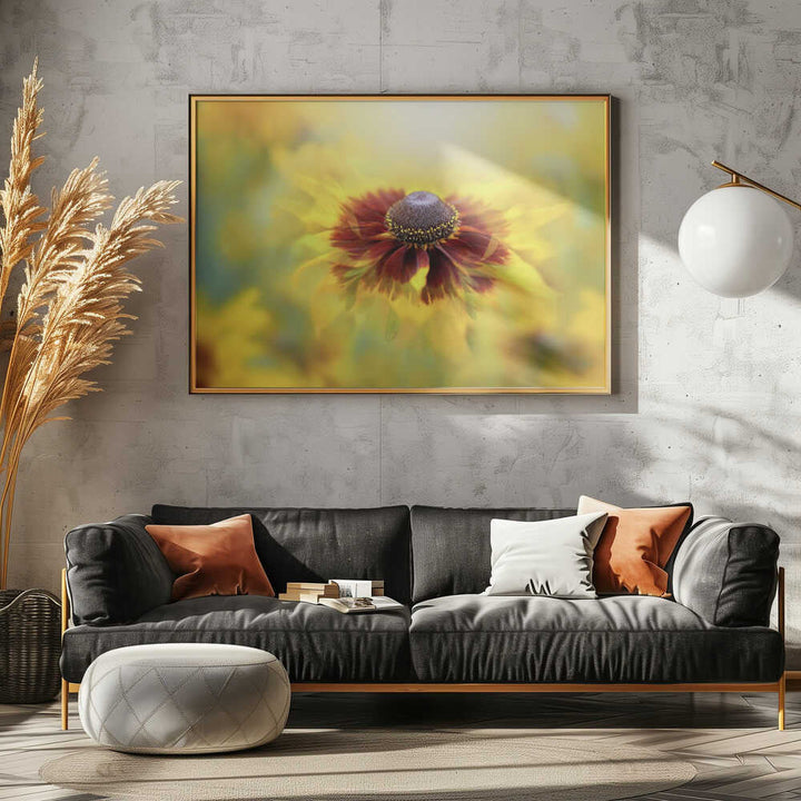 Golden Dream Bloom - Floral Photographic Stretched Canvas Poster or Fine Art Print