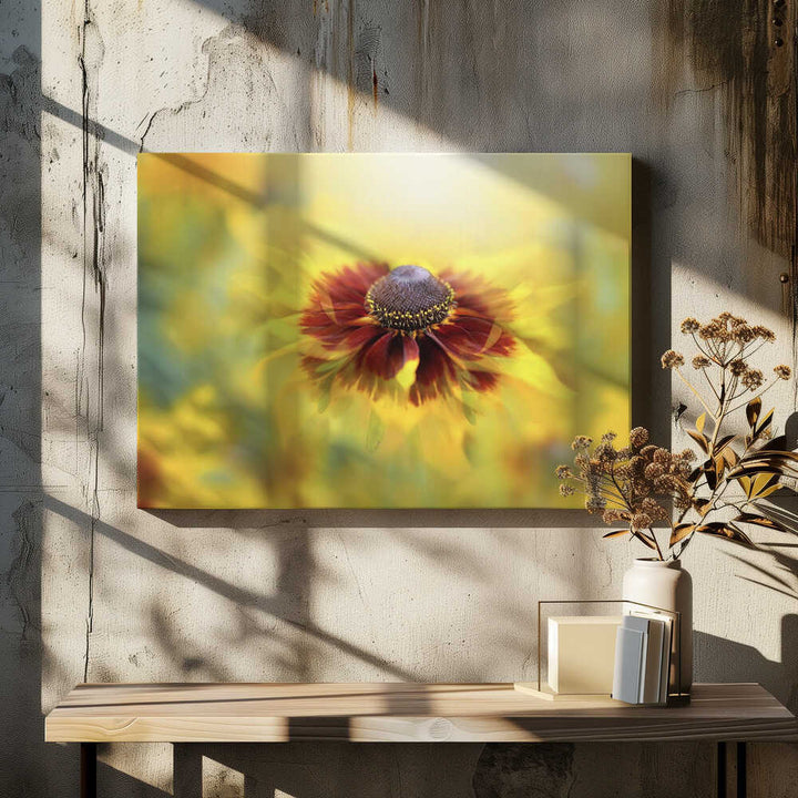 Golden Dream Bloom - Floral Photographic Stretched Canvas Poster or Fine Art Print
