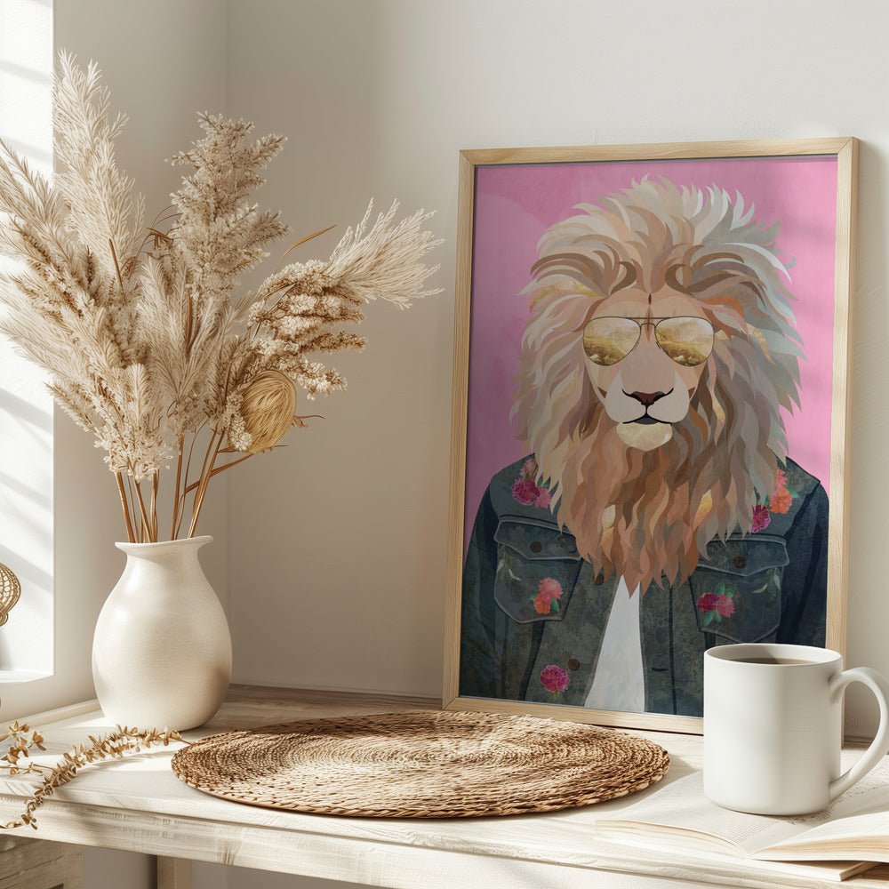 Golden fashion lion 1 - Stretched Canvas, Poster or Fine Art Print - I Heart Wall Art - Poster Print, Canvas Print or Framed Art Print