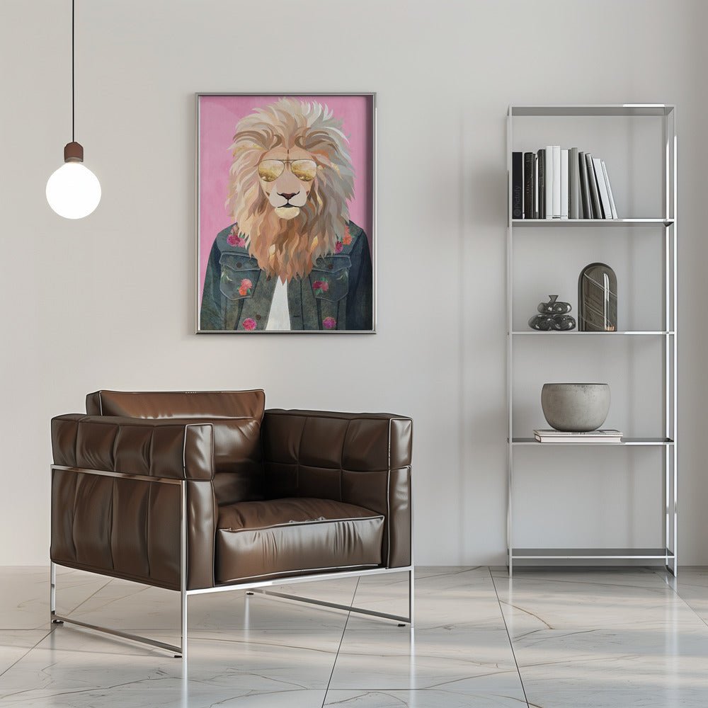 Golden fashion lion 1 - Stretched Canvas, Poster or Fine Art Print - I Heart Wall Art - Poster Print, Canvas Print or Framed Art Print