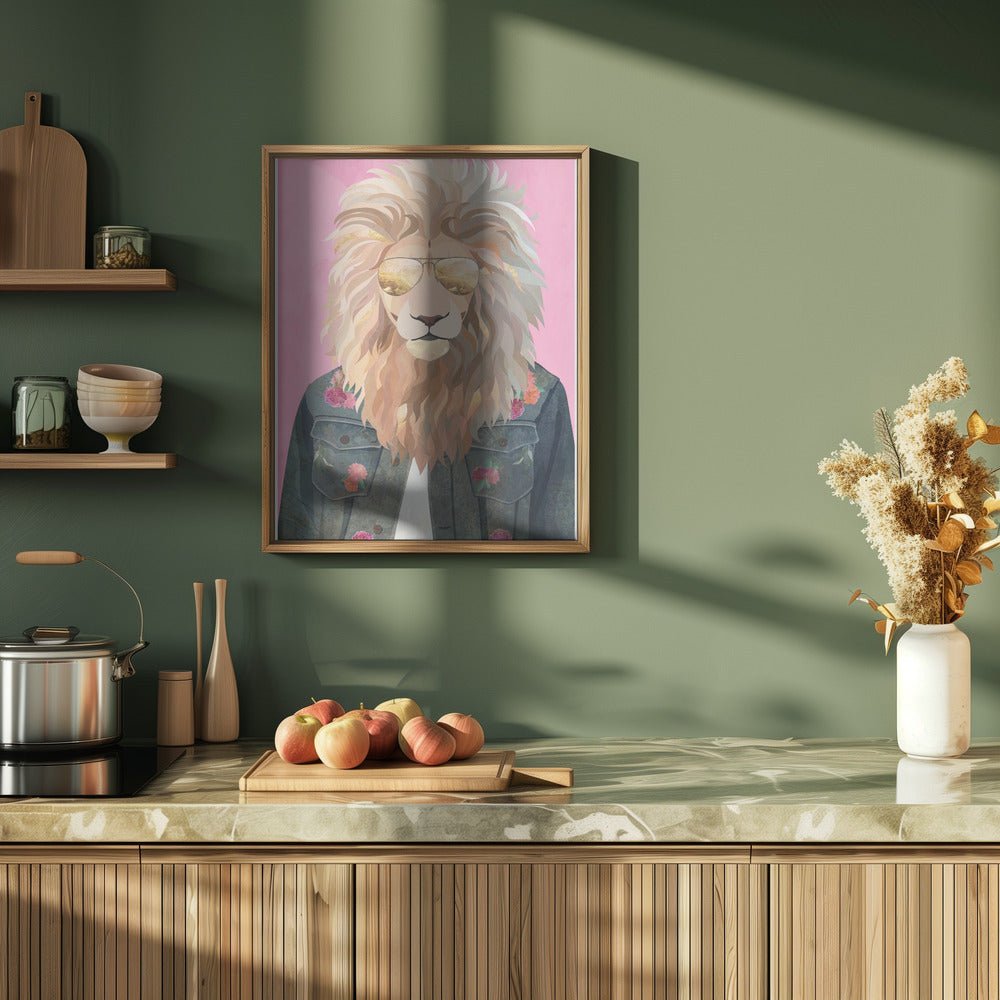 Golden fashion lion 1 - Stretched Canvas, Poster or Fine Art Print - I Heart Wall Art - Poster Print, Canvas Print or Framed Art Print
