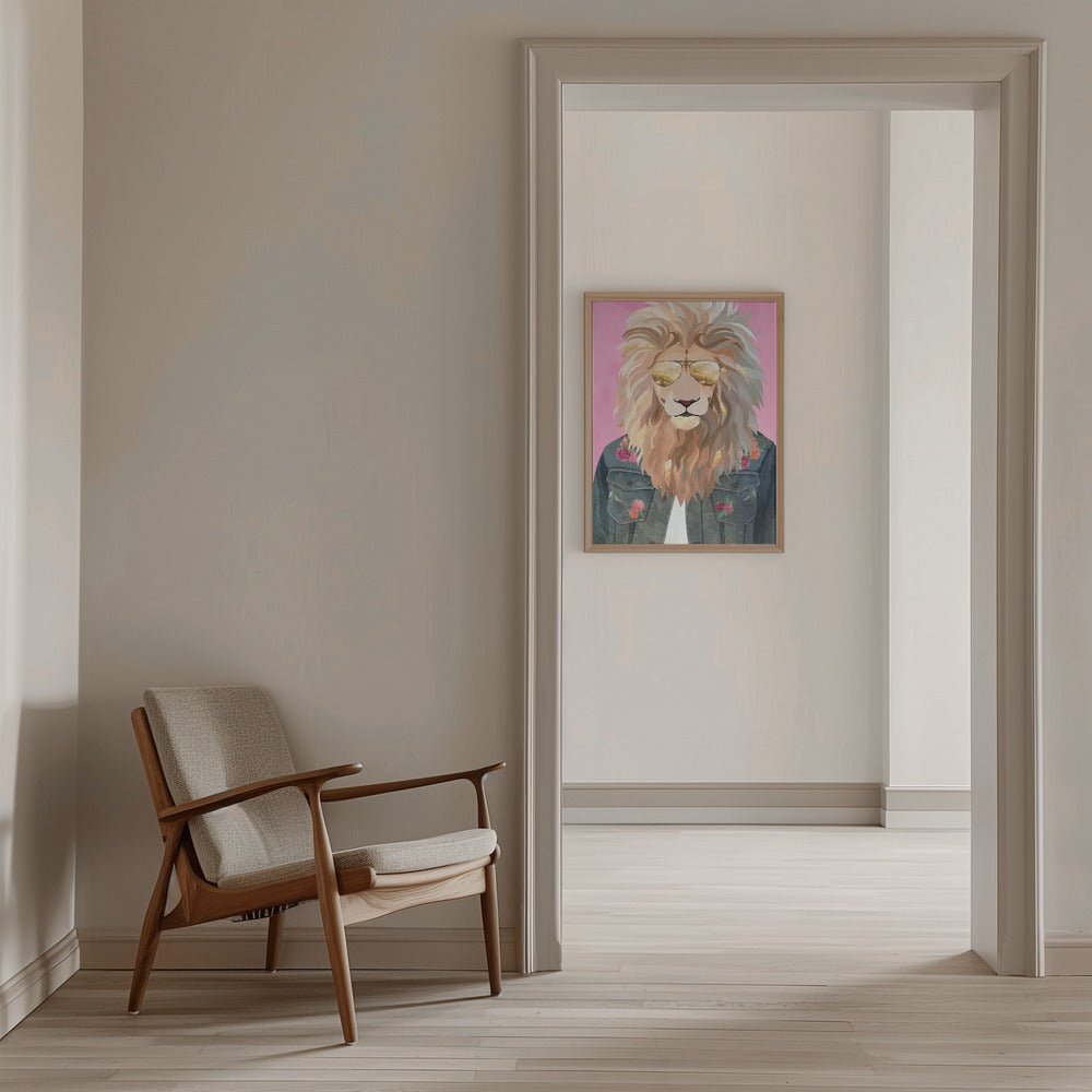 Golden fashion lion 1 - Stretched Canvas, Poster or Fine Art Print - I Heart Wall Art - Poster Print, Canvas Print or Framed Art Print