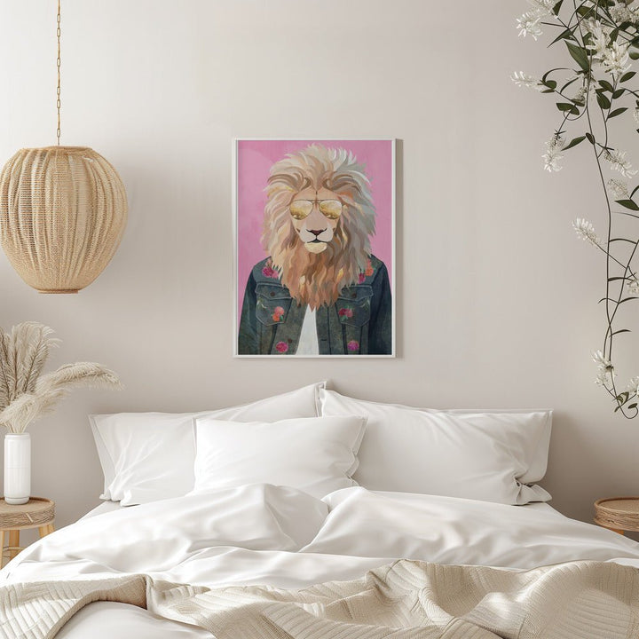 Golden fashion lion 1 - Stretched Canvas, Poster or Fine Art Print - I Heart Wall Art - Poster Print, Canvas Print or Framed Art Print