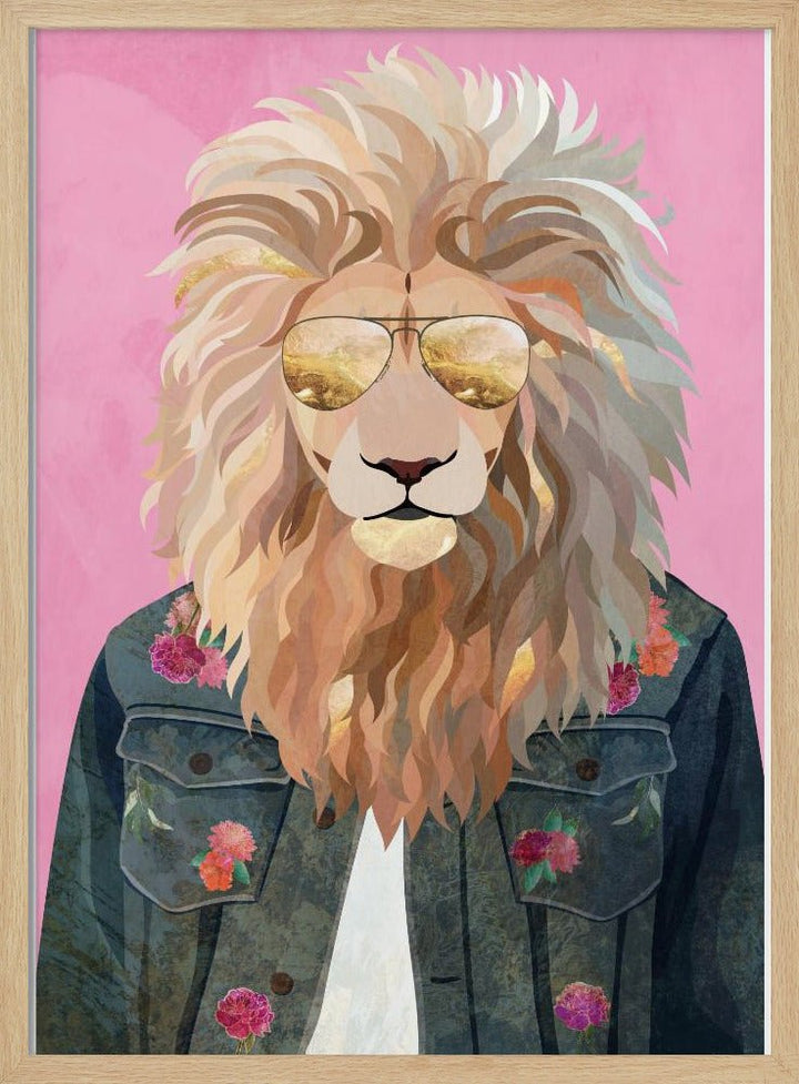 Golden fashion lion 1 - Stretched Canvas, Poster or Fine Art Print - I Heart Wall Art - Poster Print, Canvas Print or Framed Art Print