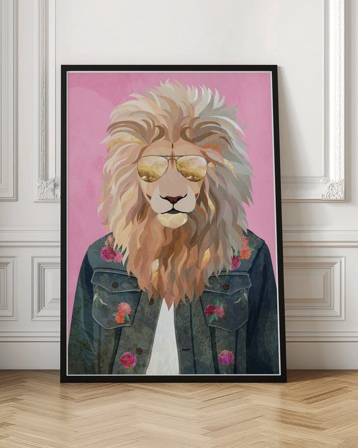 Golden fashion lion 1 - Stretched Canvas, Poster or Fine Art Print - I Heart Wall Art - Poster Print, Canvas Print or Framed Art Print