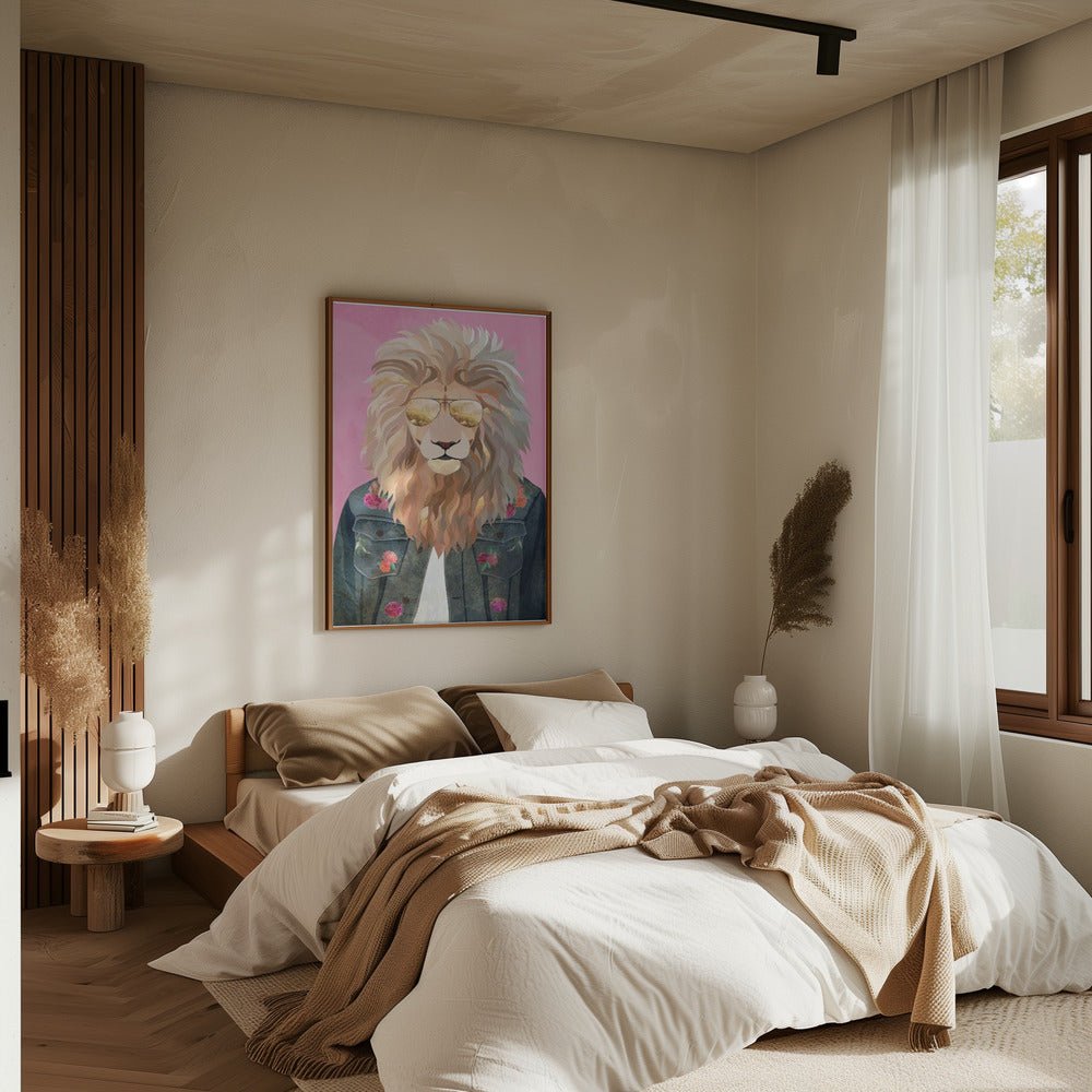Golden fashion lion 1 - Stretched Canvas, Poster or Fine Art Print - I Heart Wall Art - Poster Print, Canvas Print or Framed Art Print