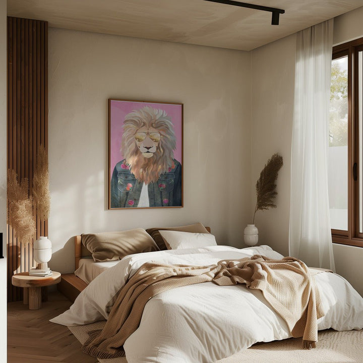 Golden fashion lion 1 - Stretched Canvas, Poster or Fine Art Print - I Heart Wall Art - Poster Print, Canvas Print or Framed Art Print