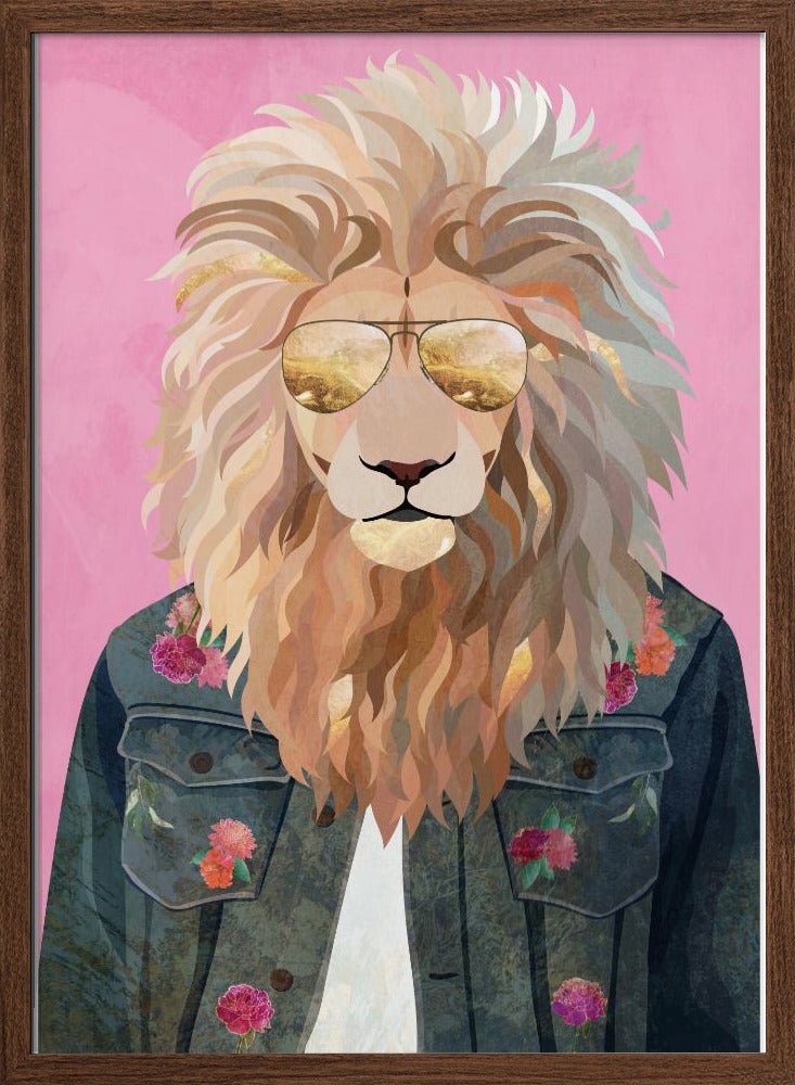 Golden fashion lion 1 - Stretched Canvas, Poster or Fine Art Print - I Heart Wall Art - Poster Print, Canvas Print or Framed Art Print