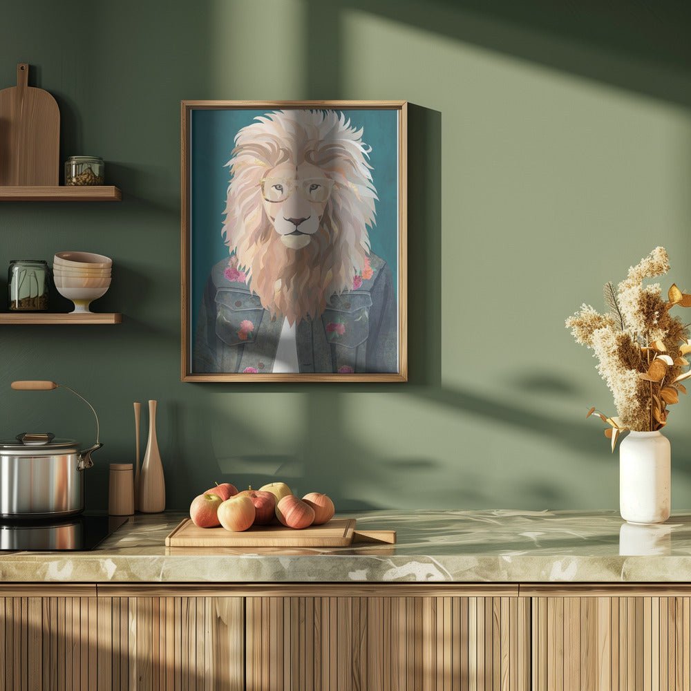 Golden fashion lion 2 - Stretched Canvas, Poster or Fine Art Print - I Heart Wall Art - Poster Print, Canvas Print or Framed Art Print