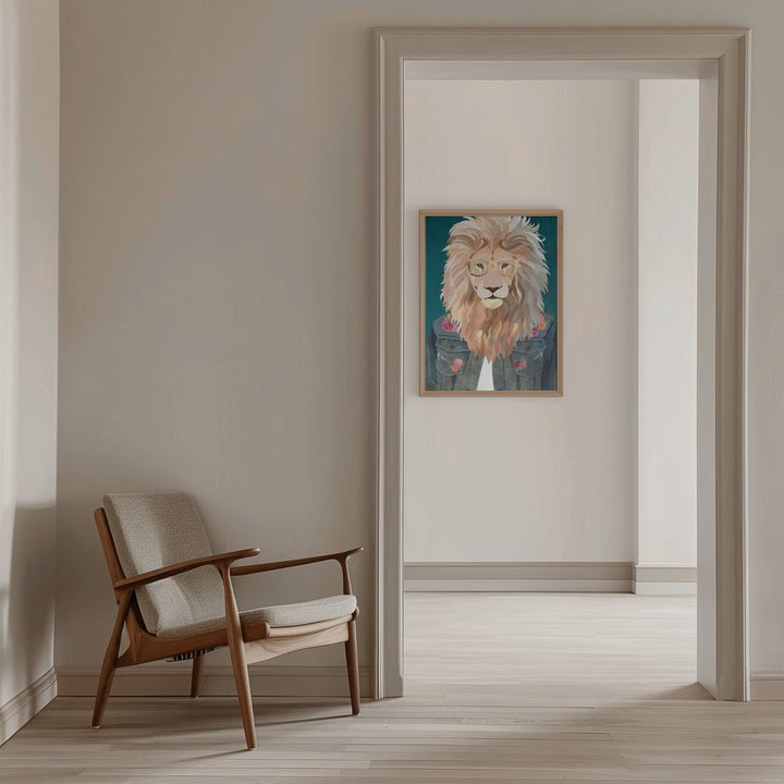 Golden fashion lion 2 - Stretched Canvas, Poster or Fine Art Print - I Heart Wall Art - Poster Print, Canvas Print or Framed Art Print