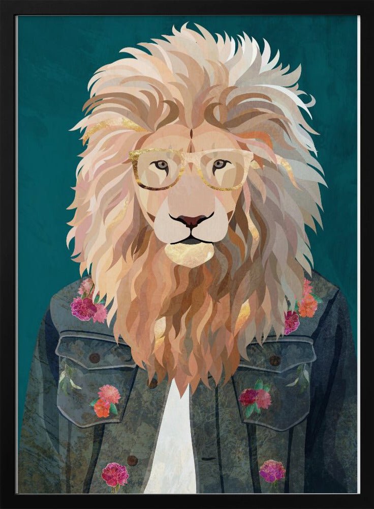 Golden fashion lion 2 - Stretched Canvas, Poster or Fine Art Print - I Heart Wall Art - Poster Print, Canvas Print or Framed Art Print
