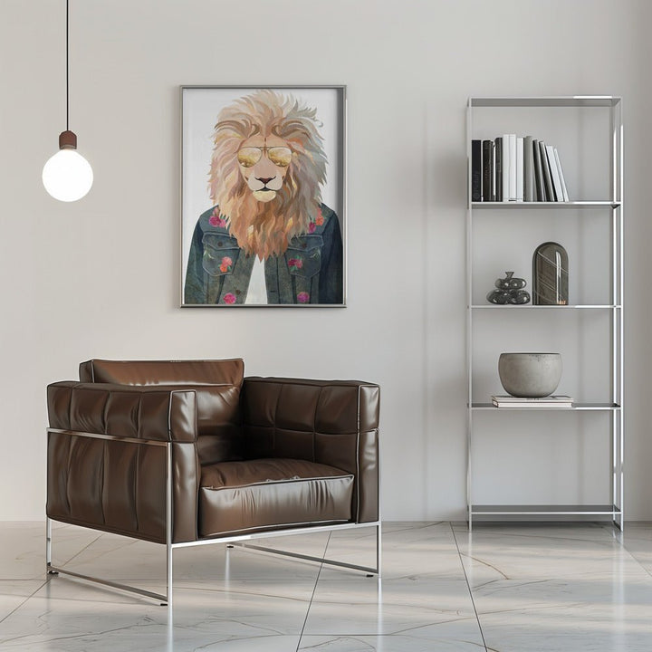 Golden fashion lion 3 - Stretched Canvas, Poster or Fine Art Print - I Heart Wall Art - Poster Print, Canvas Print or Framed Art Print