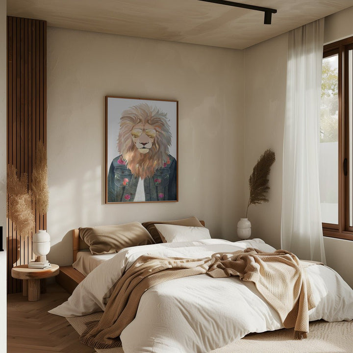 Golden fashion lion 3 - Stretched Canvas, Poster or Fine Art Print - I Heart Wall Art - Poster Print, Canvas Print or Framed Art Print