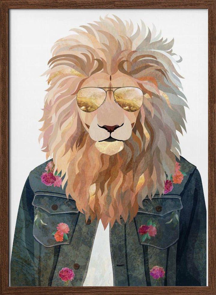 Golden fashion lion 3 - Stretched Canvas, Poster or Fine Art Print - I Heart Wall Art - Poster Print, Canvas Print or Framed Art Print