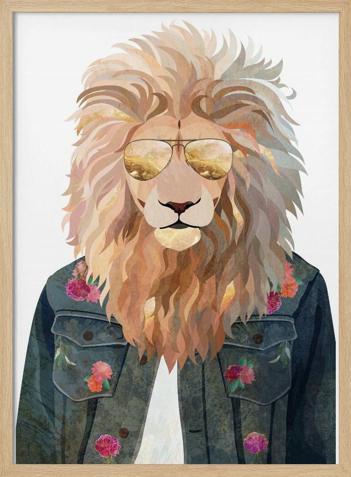 Golden fashion lion 3 - Stretched Canvas, Poster or Fine Art Print - I Heart Wall Art - Poster Print, Canvas Print or Framed Art Print