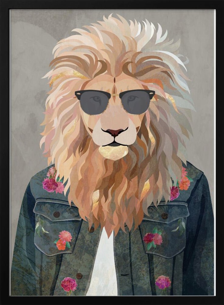 Golden fashion lion 4 - Stretched Canvas, Poster or Fine Art Print - I Heart Wall Art - Poster Print, Canvas Print or Framed Art Print