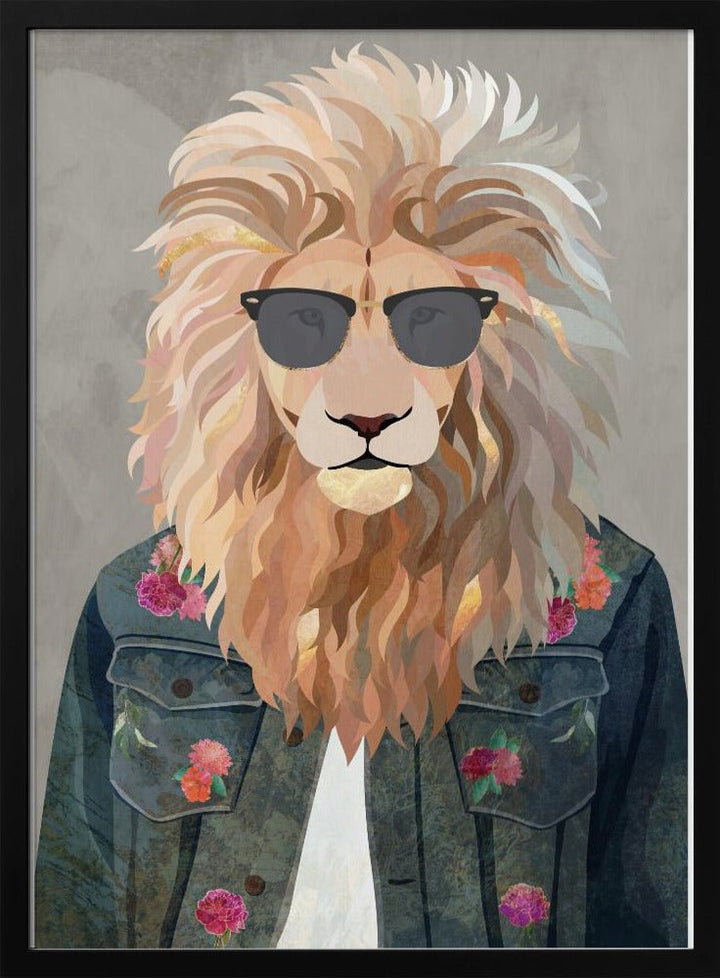 Golden fashion lion 4 - Stretched Canvas, Poster or Fine Art Print - I Heart Wall Art - Poster Print, Canvas Print or Framed Art Print