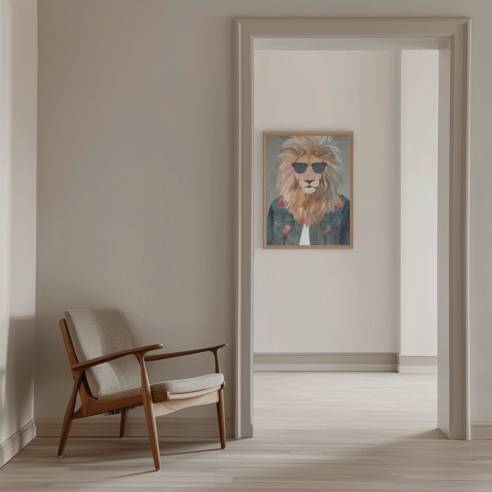 Golden fashion lion 4 - Stretched Canvas, Poster or Fine Art Print - I Heart Wall Art - Poster Print, Canvas Print or Framed Art Print