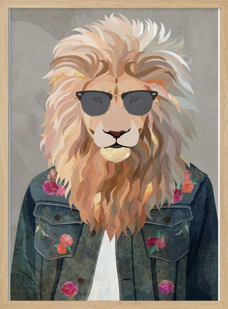 Golden fashion lion 4 - Stretched Canvas, Poster or Fine Art Print - I Heart Wall Art - Poster Print, Canvas Print or Framed Art Print