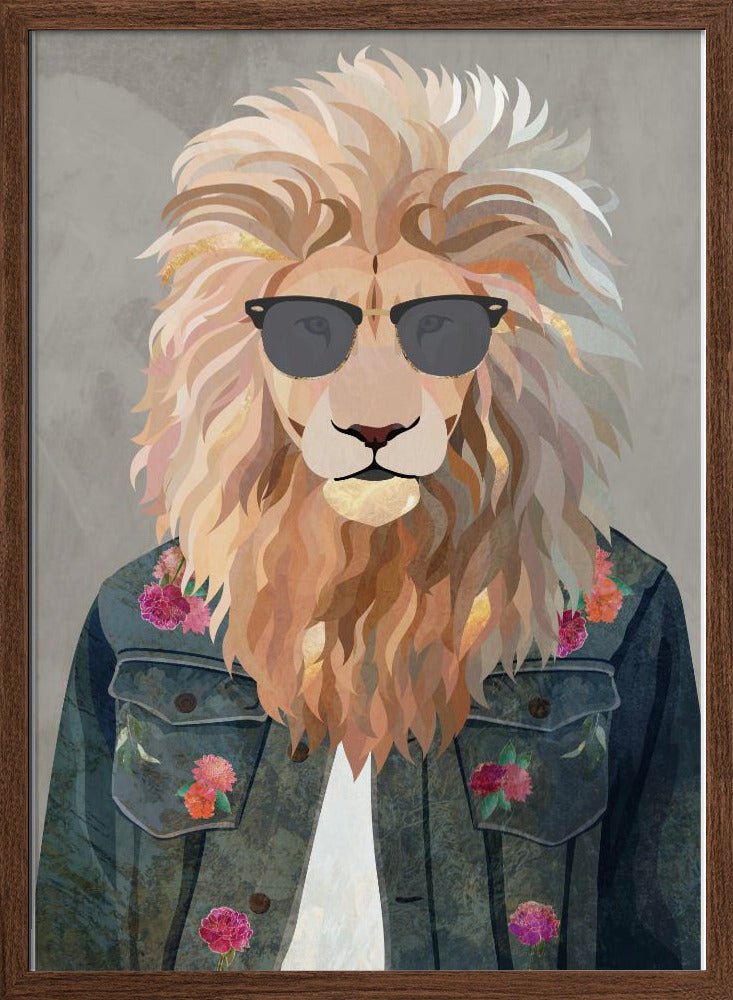 Golden fashion lion 4 - Stretched Canvas, Poster or Fine Art Print - I Heart Wall Art - Poster Print, Canvas Print or Framed Art Print