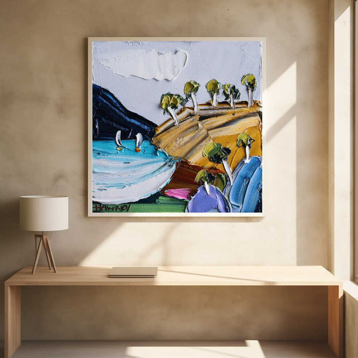 Golden Hills Sailboats - Square Stretched Canvas, Poster or Fine Art Print by Angela Hawkey - I Heart Wall Art - Poster Print, Canvas Print or Framed Art Print