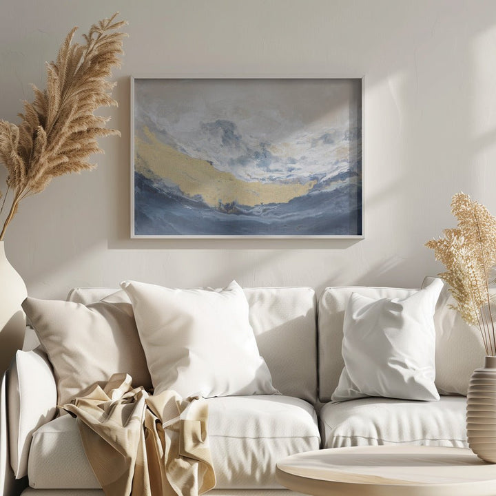 Golden Horizon Wave - Stretched Canvas, Poster or Fine Art Print - I Heart Wall Art - Poster Print, Canvas Print or Framed Art Print