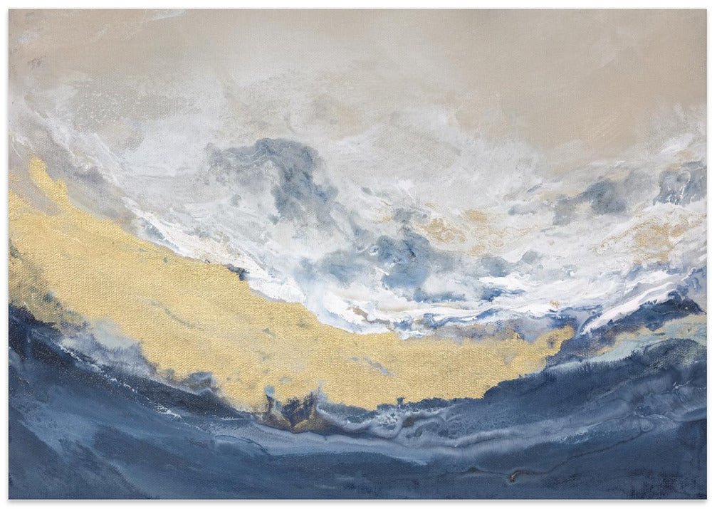 Golden Horizon Wave - Stretched Canvas, Poster or Fine Art Print - I Heart Wall Art - Poster Print, Canvas Print or Framed Art Print
