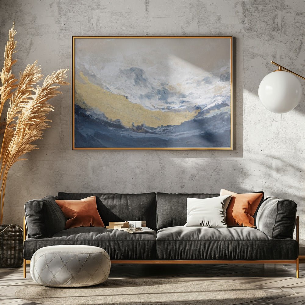 Golden Horizon Wave - Stretched Canvas, Poster or Fine Art Print - I Heart Wall Art - Poster Print, Canvas Print or Framed Art Print