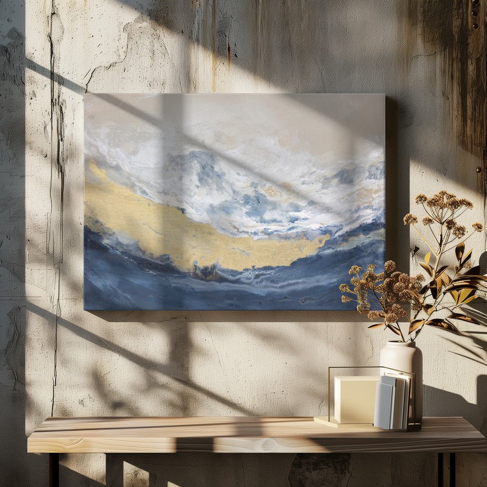 Golden Horizon Wave - Stretched Canvas, Poster or Fine Art Print - I Heart Wall Art - Poster Print, Canvas Print or Framed Art Print