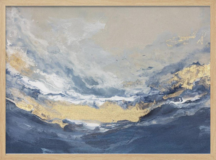 Golden Horizon Waves - Stretched Canvas, Poster or Fine Art Print - I Heart Wall Art - Poster Print, Canvas Print or Framed Art Print