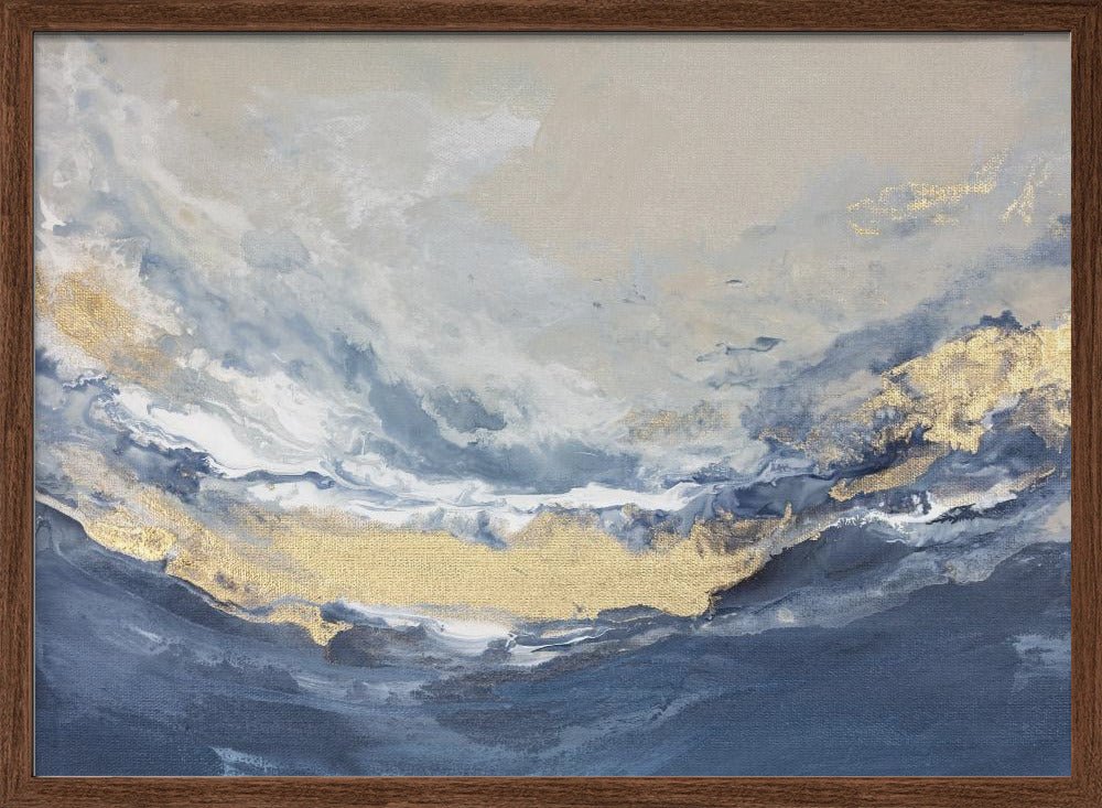 Golden Horizon Waves - Stretched Canvas, Poster or Fine Art Print - I Heart Wall Art - Poster Print, Canvas Print or Framed Art Print