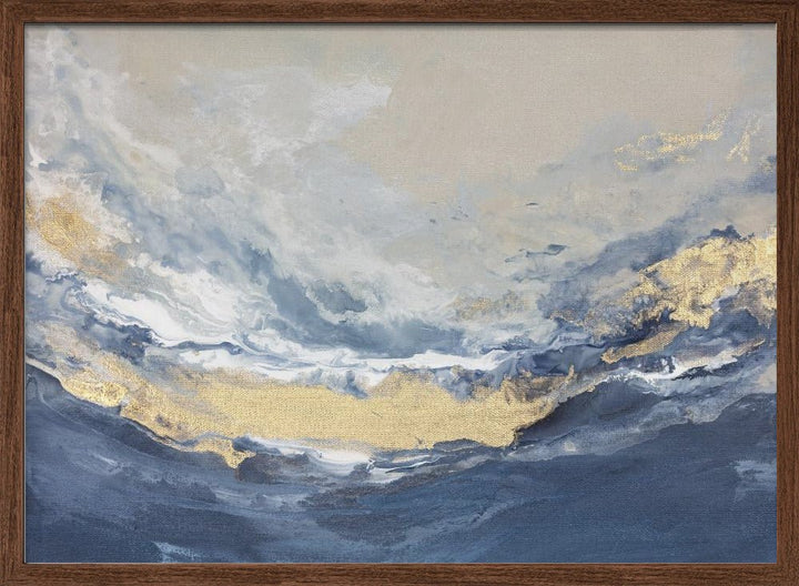 Golden Horizon Waves - Stretched Canvas, Poster or Fine Art Print - I Heart Wall Art - Poster Print, Canvas Print or Framed Art Print