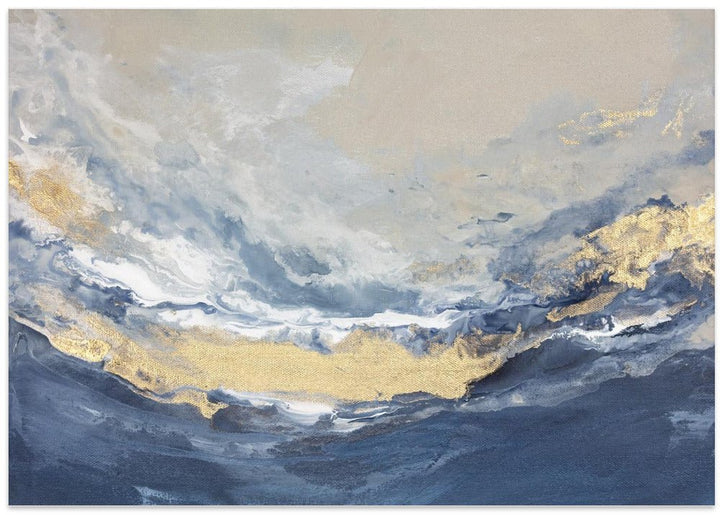 Golden Horizon Waves - Stretched Canvas, Poster or Fine Art Print - I Heart Wall Art - Poster Print, Canvas Print or Framed Art Print
