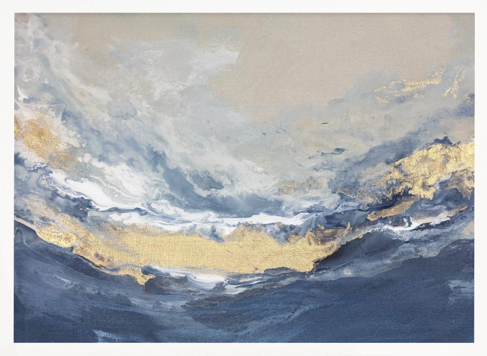 Golden Horizon Waves - Stretched Canvas, Poster or Fine Art Print - I Heart Wall Art - Poster Print, Canvas Print or Framed Art Print