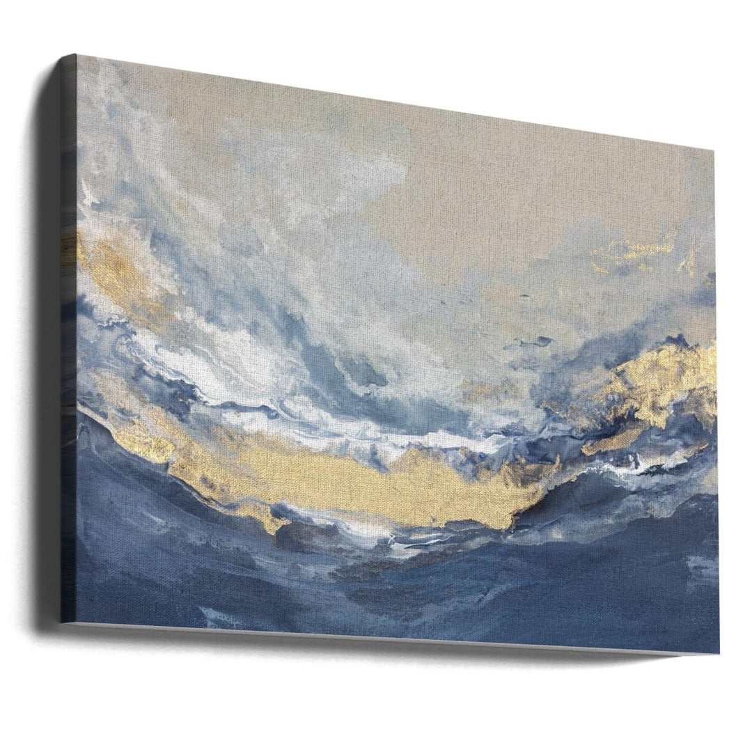 Golden Horizon Waves - Stretched Canvas, Poster or Fine Art Print - I Heart Wall Art - Poster Print, Canvas Print or Framed Art Print