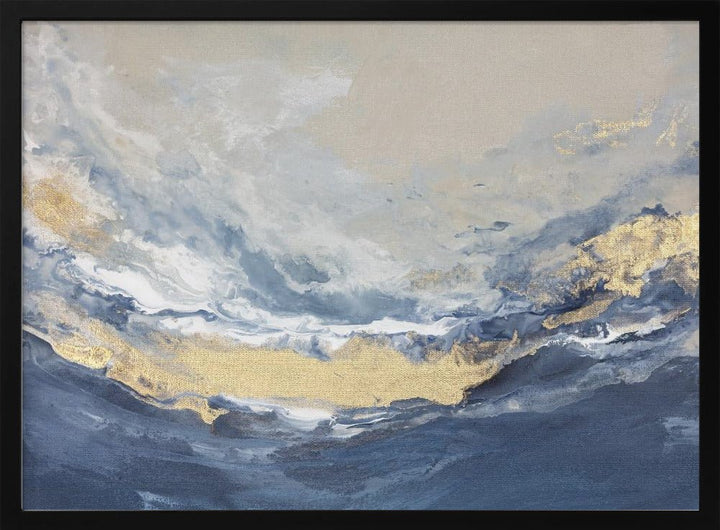 Golden Horizon Waves - Stretched Canvas, Poster or Fine Art Print - I Heart Wall Art - Poster Print, Canvas Print or Framed Art Print