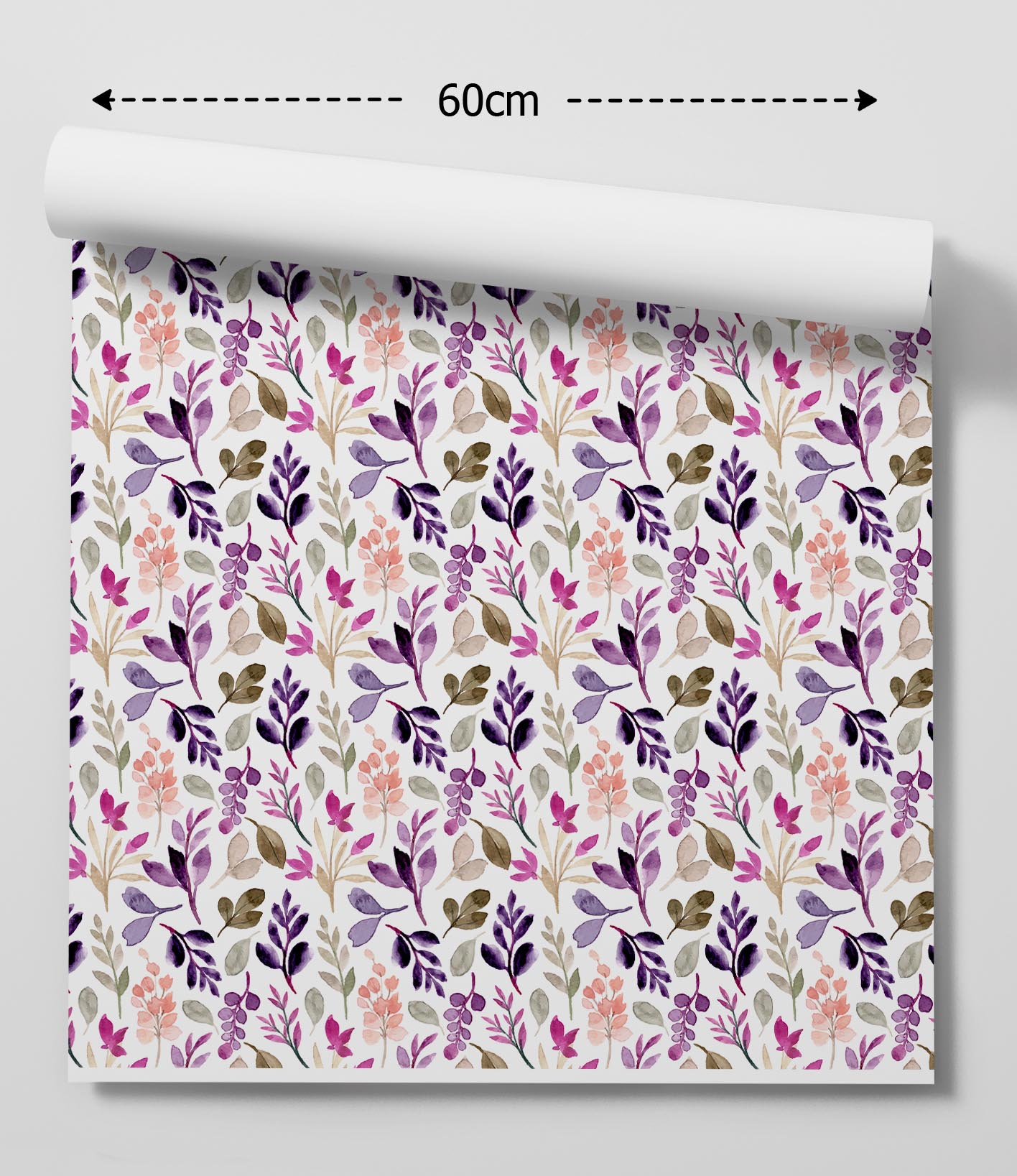Golden Hour- Purple Watercolour Floral Peel and Stick Wallpaper