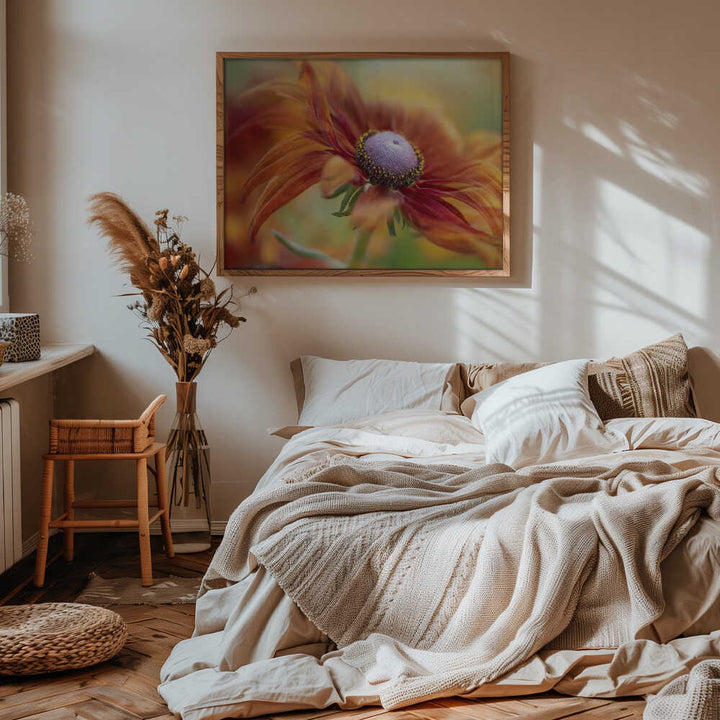 Golden Orange Bloom - Floral Photographic Stretched Canvas Poster or Fine Art Print