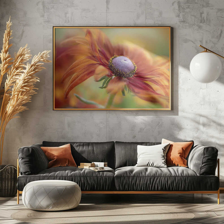 Golden Orange Bloom - Floral Photographic Stretched Canvas Poster or Fine Art Print
