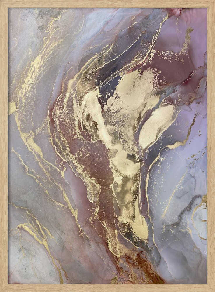Golden Plum Marble Flow - Stretched Canvas, Poster or Fine Art Print - I Heart Wall Art - Poster Print, Canvas Print or Framed Art Print