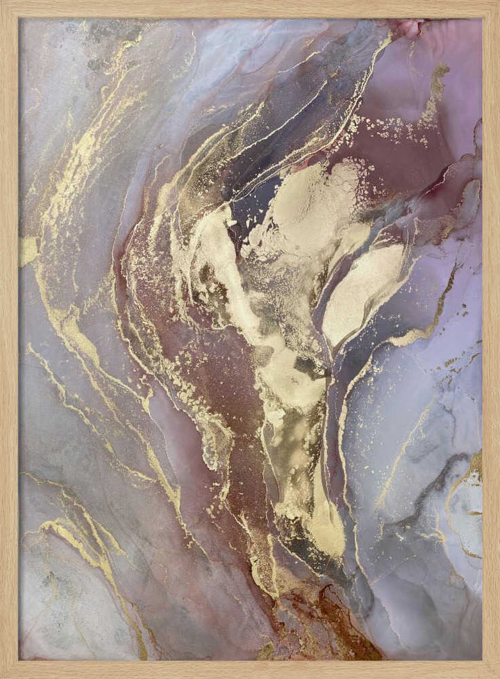 Golden Plum Marble Flow - Stretched Canvas, Poster or Fine Art Print - I Heart Wall Art - Poster Print, Canvas Print or Framed Art Print