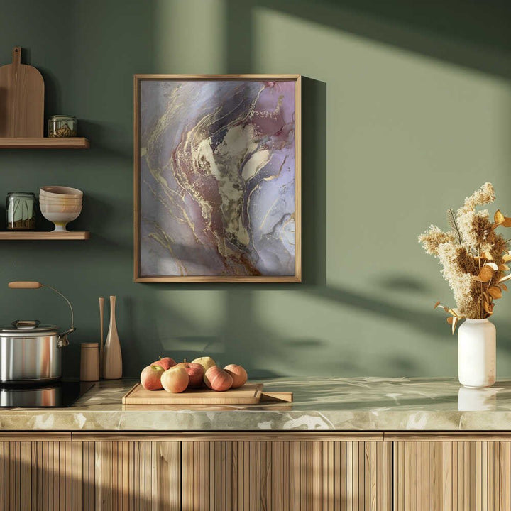 Golden Plum Marble Flow - Stretched Canvas, Poster or Fine Art Print - I Heart Wall Art - Poster Print, Canvas Print or Framed Art Print