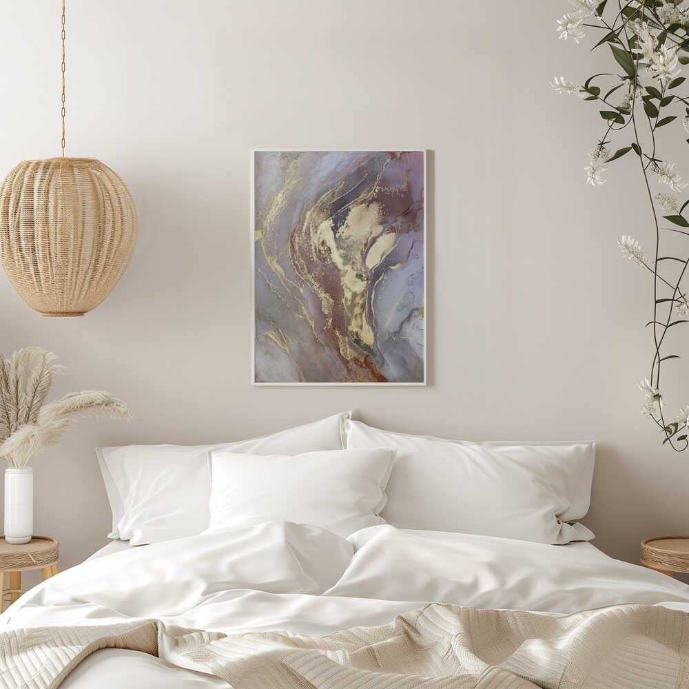 Golden Plum Marble Flow - Stretched Canvas, Poster or Fine Art Print - I Heart Wall Art - Poster Print, Canvas Print or Framed Art Print
