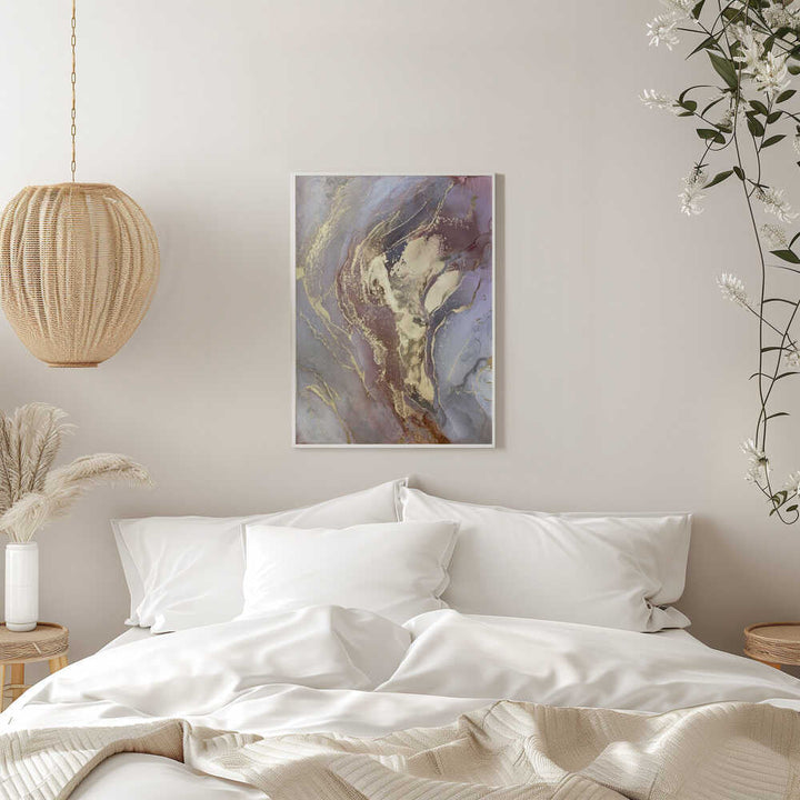 Golden Plum Marble Flow - Stretched Canvas, Poster or Fine Art Print - I Heart Wall Art - Poster Print, Canvas Print or Framed Art Print