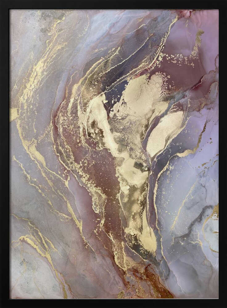 Golden Plum Marble Flow - Stretched Canvas, Poster or Fine Art Print - I Heart Wall Art - Poster Print, Canvas Print or Framed Art Print