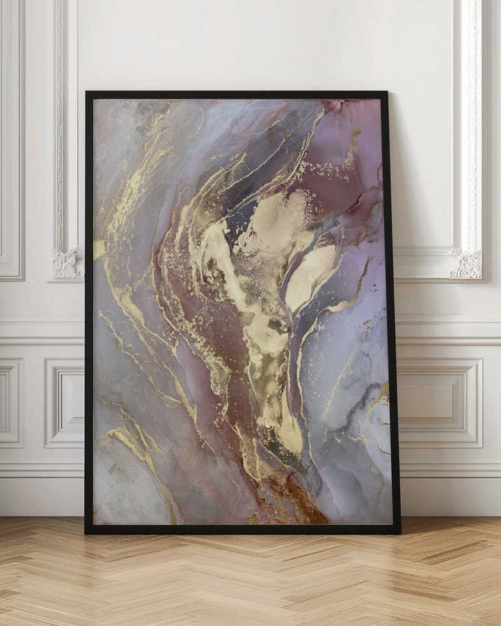 Golden Plum Marble Flow - Stretched Canvas, Poster or Fine Art Print - I Heart Wall Art - Poster Print, Canvas Print or Framed Art Print