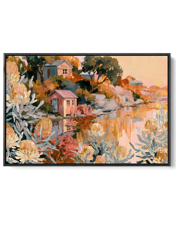 Golden Shoreline by IHeartStudio - Australian Contemporary Coastal Landscape Canvas Print