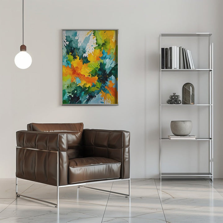 Golden Splash &amp; Emerald Waves - Stretched Canvas or Fine Art Print - I Heart Wall Art - Poster Print, Canvas Print or Framed Art Print